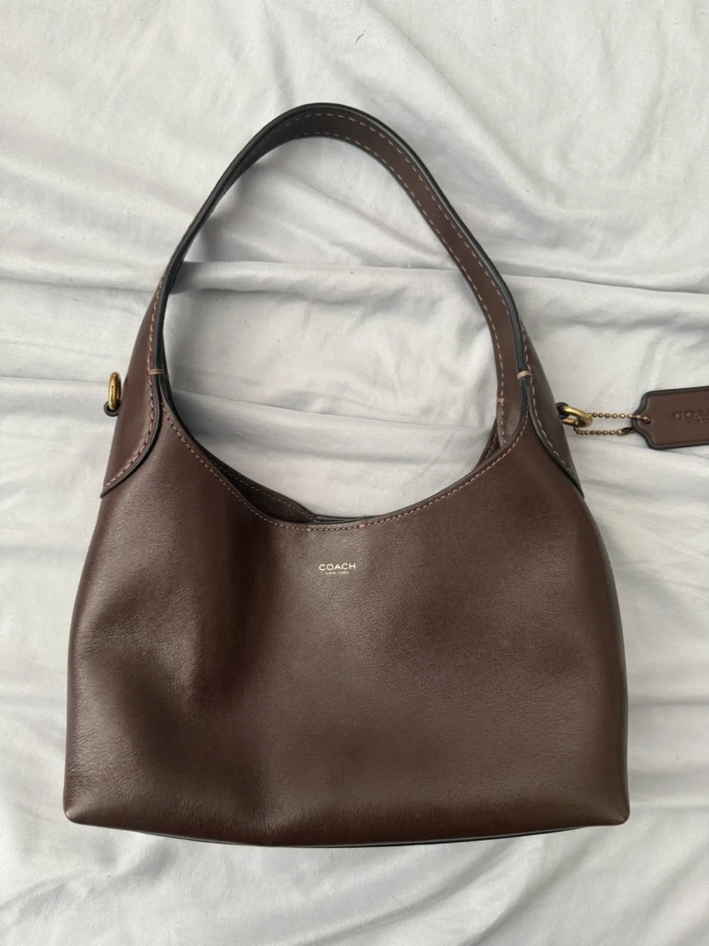 Coach Brooklyn 23 Brown Leather Shoulder Bag - Picture 1 of 8